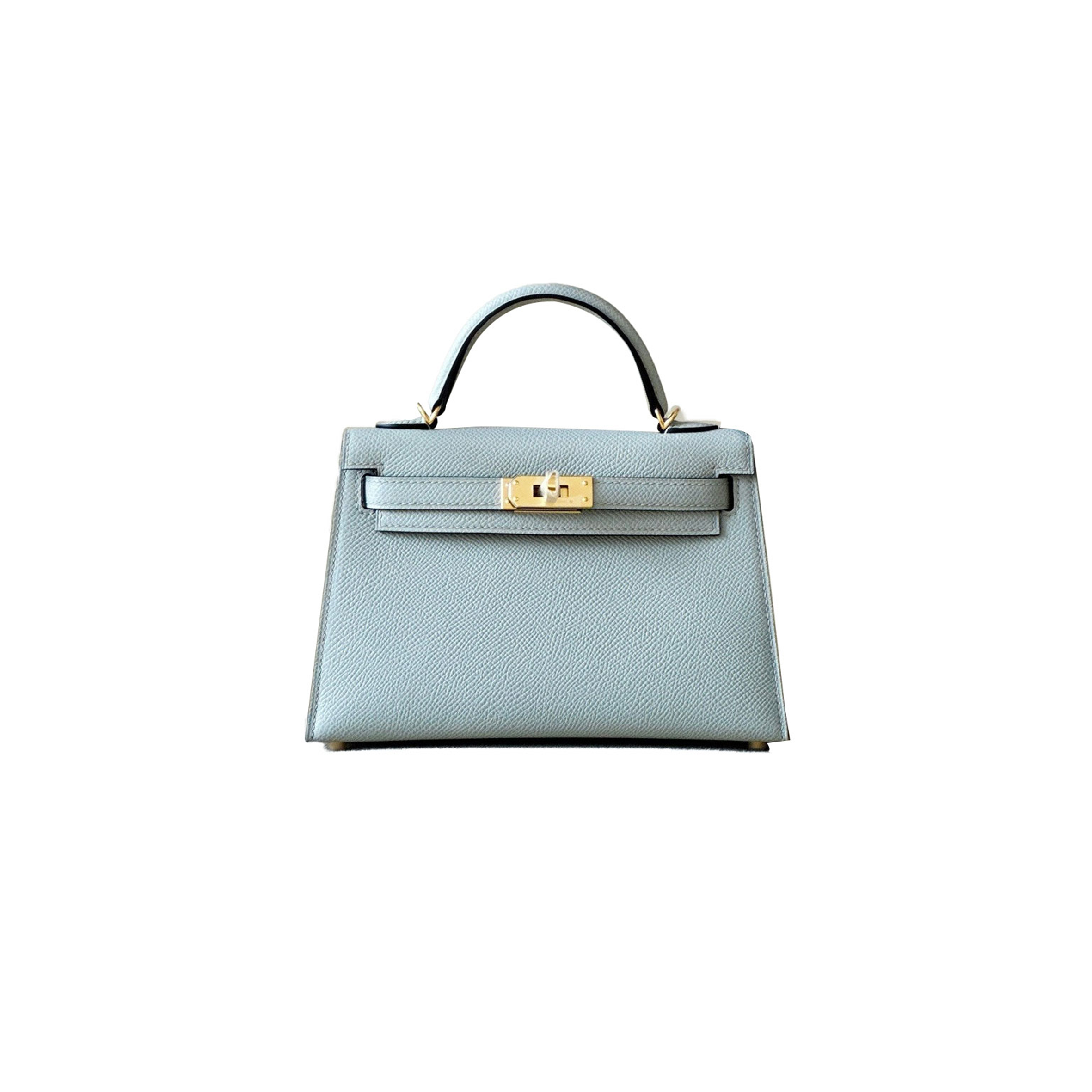 HERMÈS MINI KELLY II EPSOM HOLY GRAIL BLUE GOLD BUCKLE (19*12*5.5cm)